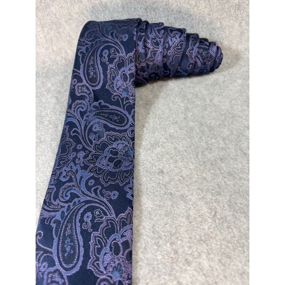 Michael Kors Tie Silk Purple Blue Paisley L:61” W:3” Men's Neck Tie - Picture 1 of 10